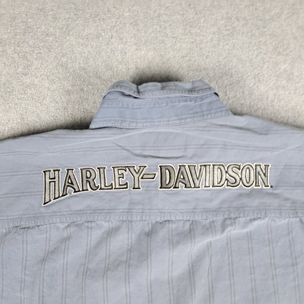 Vintage Harley-Davidson Work Shirt Mens XL Button Up Snap Collar Embroidered Y2K - Picture 9 of 13